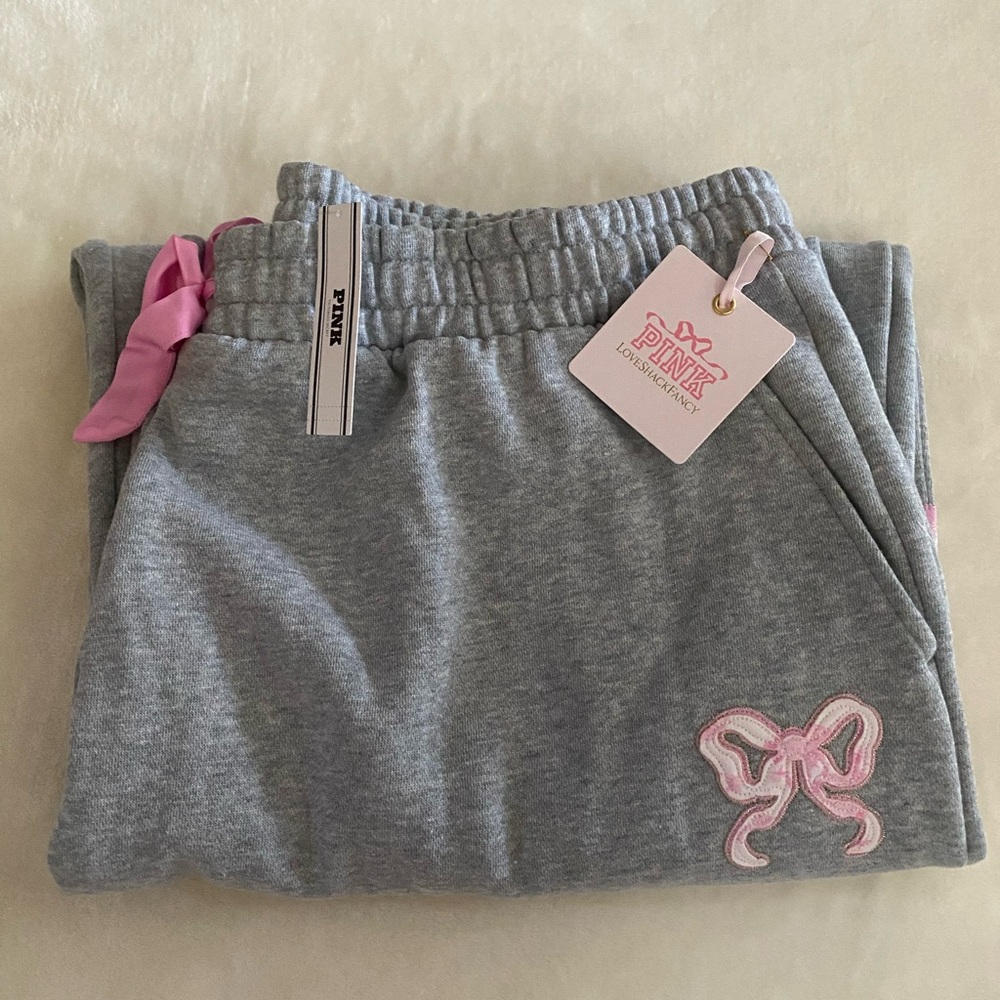 LoveShackFancy x Pink Wide Leg Sweatpants - Picture 5 of 8